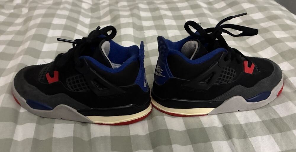 Toddler's Jordan 4 Retro OG Black/Fire Red-Deep Royal Blue 10C